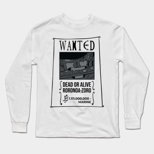 Wanted Roronoa Zoro Long Sleeve T-Shirt